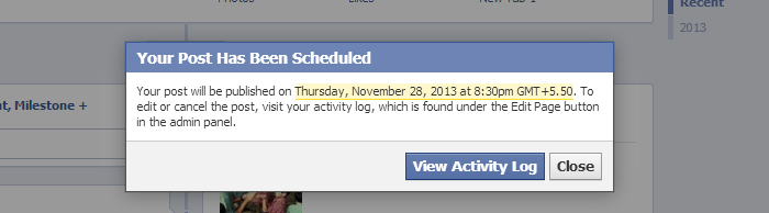 How to schedule posts on facebook