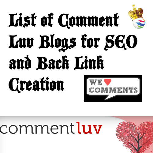 Comment luv blogs high pr list